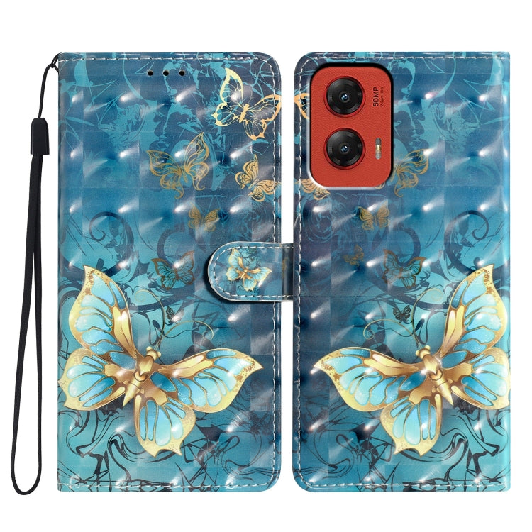 For Motorola Moto G Stylus 5G 2024 3D Pattern Leather Phone Case(3D Butterfly) by buy2fix