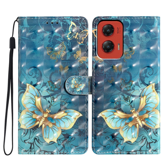 For Motorola Moto G Stylus 5G 2024 3D Pattern Leather Phone Case(3D Butterfly) - Motorola Cases by buy2fix | Online Shopping UK | buy2fix