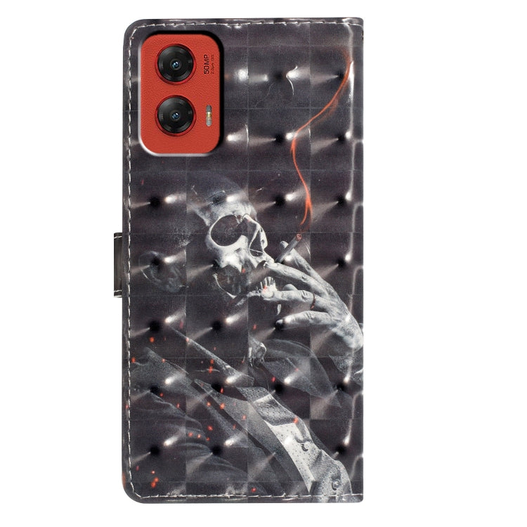 For Motorola Moto G Stylus 5G 2024 3D Pattern Leather Phone Case(Skull) - Motorola Cases by buy2fix | Online Shopping UK | buy2fix