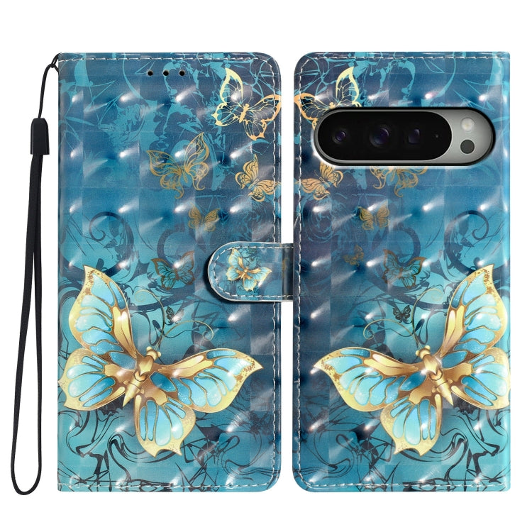 For Google Pixel 9 Pro XL 3D Pattern Leather Phone Case(3D Butterfly) - Google Cases by buy2fix | Online Shopping UK | buy2fix