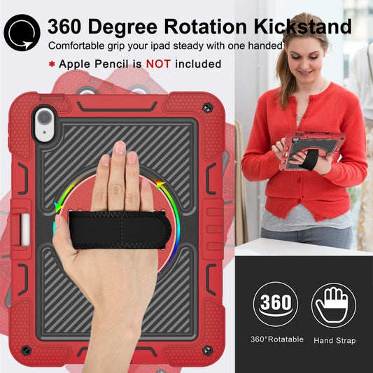 For iPad Air 11 2025 / 2024 360 Degree Rotation PC Contrast Silicone Tablet Case(Red + Black) by buy2fix
