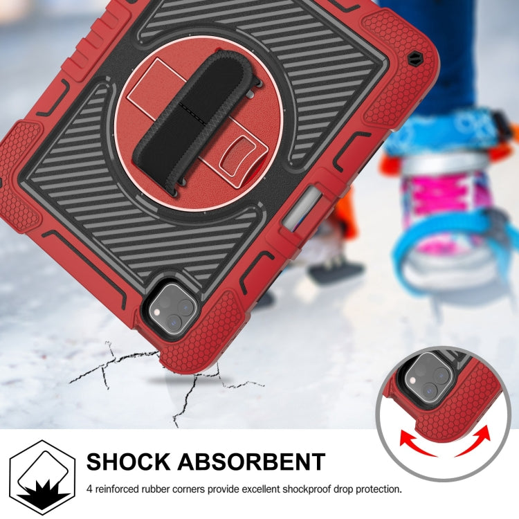 For iPad Pro 11 2025 / 2024 360 Degree Rotation PC Contrast Silicone Tablet Case(Red + Black) by buy2fix