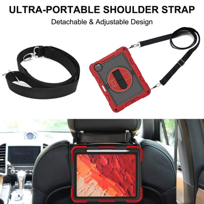 For iPad Pro 11 2025 / 2024 360 Degree Rotation PC Contrast Silicone Tablet Case(Red + Black) by buy2fix