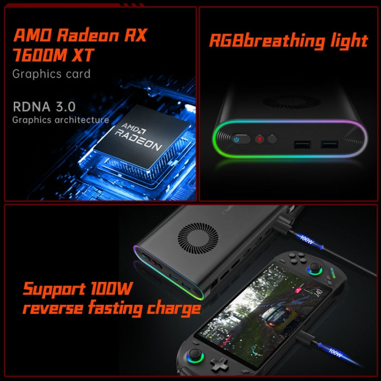 ONE-NETBOOK OneXGPU AMD Radeon RX 7600M XT 8GB Portable Expansion Dock(Black) - USB 3.0 HUB by ONE-NETBOOK | Online Shopping UK | buy2fix