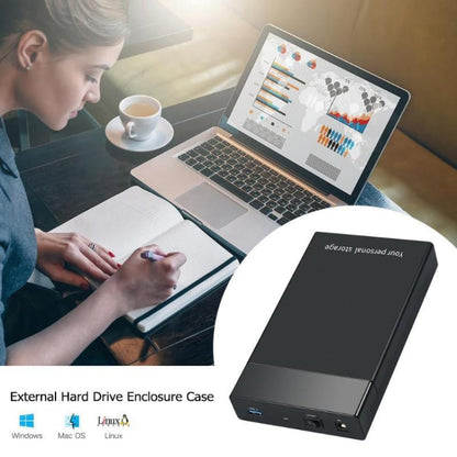 HDD 2.5 / 3.5 inch USB3.0 External Hard Drive Enclosure Case for Laptop Computer(UK Plug) - HDD Enclosure by buy2fix | Online Shopping UK | buy2fix
