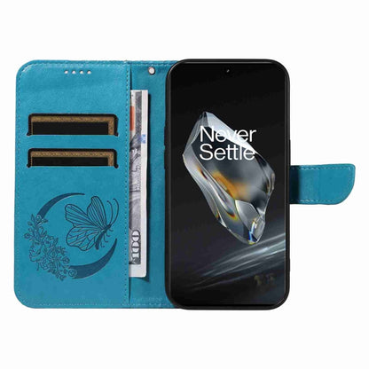 For OnePlus 12 Swallowtail Butterfly Embossed Leather Phone Case(Blue) - OnePlus Cases by buy2fix | Online Shopping UK | buy2fix