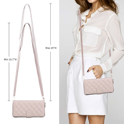 For iPhone 15 Plus / 14 Plus Crossbody Rhombic Zipper Tower Buckle Leather Phone Case with Lanyard(Beige) - iPhone 15 Plus Cases by buy2fix | Online Shopping UK | buy2fix