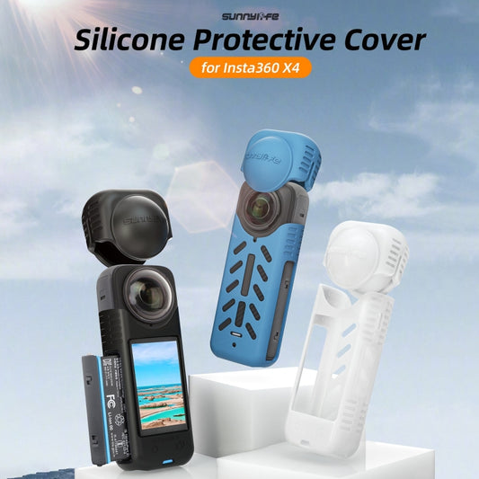 For Insta360 X4 / X5 Sunnylife Silicone Shockproof Case Lens Body Cover Kit(Blue) by Sunnylife