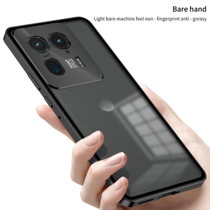 For Motorola Moto X40 Snap Buckle Metal Frame Frosted Phone Case(Black) - Motorola Cases by buy2fix | Online Shopping UK | buy2fix