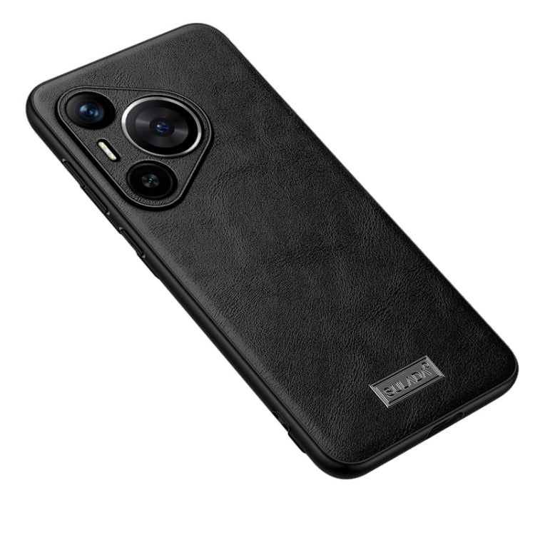 For Huawei Pura 70 SULADA Shockproof TPU Hybrid Handmade Leather Phone Case(Black) - Huawei Cases by SULADA | Online Shopping UK | buy2fix