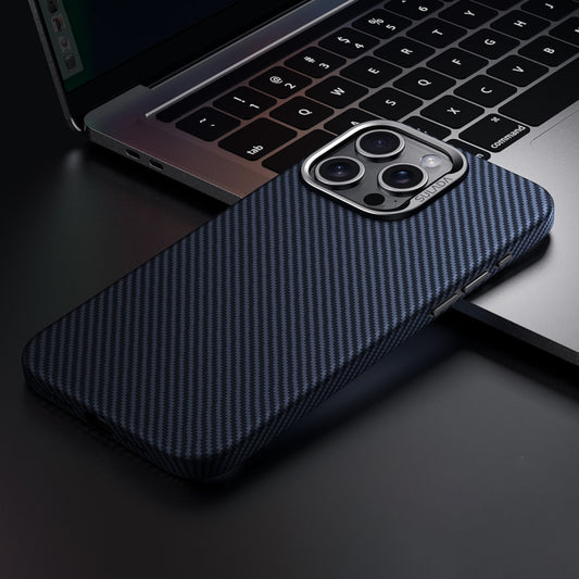 For iPhone 15 Pro SULADA 600D Kevlar Texture PC Shockproof Phone Case(Blue) - iPhone 15 Pro Cases by SULADA | Online Shopping UK | buy2fix