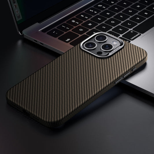 For iPhone 15 Pro SULADA 600D Kevlar Texture PC Shockproof Phone Case(Brown) - iPhone 15 Pro Cases by SULADA | Online Shopping UK | buy2fix
