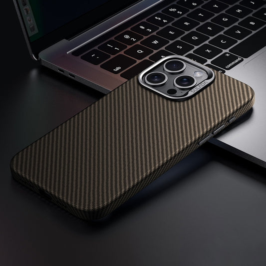 For iPhone 14 Pro Max SULADA 600D Kevlar Texture PC Shockproof Phone Case(Brown) - iPhone 14 Pro Max Cases by SULADA | Online Shopping UK | buy2fix