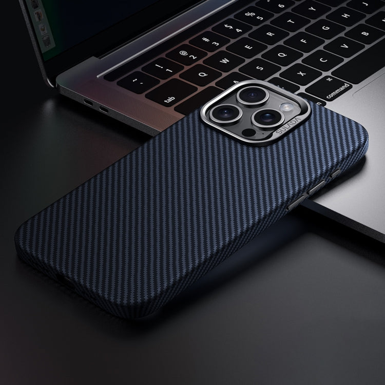 For iPhone 14 Pro SULADA 600D Kevlar Texture PC Shockproof Phone Case(Blue) - iPhone 14 Pro Cases by SULADA | Online Shopping UK | buy2fix
