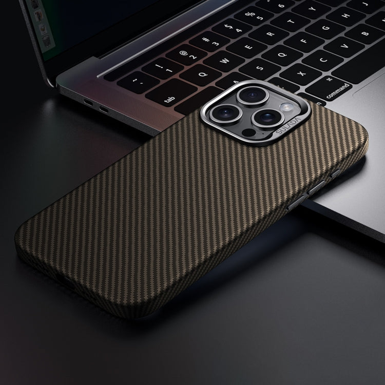 For iPhone 14 Pro SULADA 600D Kevlar Texture PC Shockproof Phone Case(Brown) - iPhone 14 Pro Cases by SULADA | Online Shopping UK | buy2fix