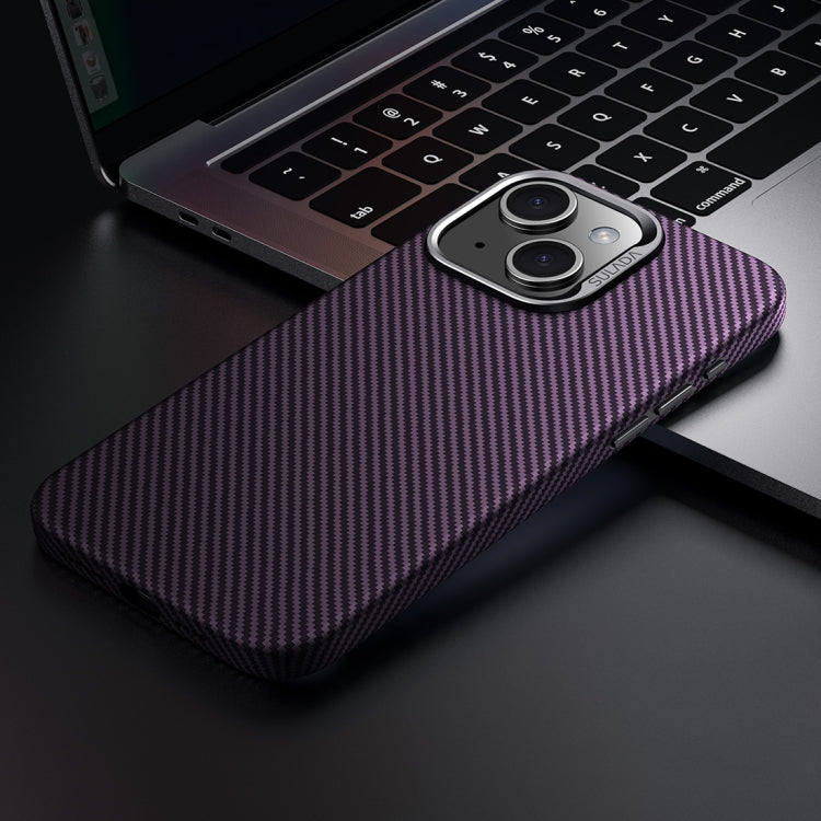 For iPhone 14 SULADA 600D Kevlar Texture PC Shockproof Phone Case(Purple) - iPhone 14 Cases by SULADA | Online Shopping UK | buy2fix