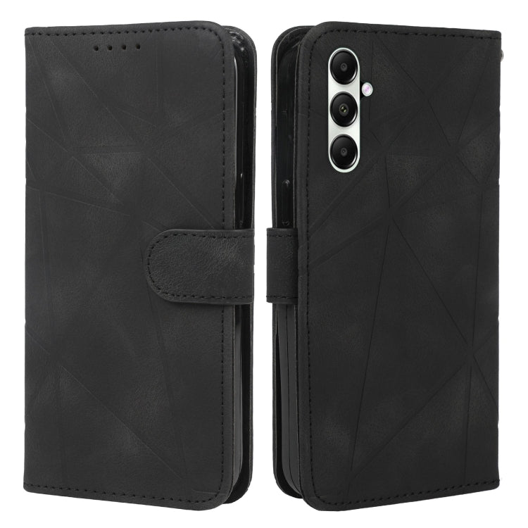 For Samsung Galaxy S24 / S25 5G Skin Feel Geometric Lines Leather Phone Case(Black) - Galaxy S24 5G Cases by buy2fix | Online Shopping UK | buy2fix