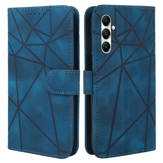 For Samsung Galaxy S24 / S25 5G Skin Feel Geometric Lines Leather Phone Case(Blue) by buy2fix