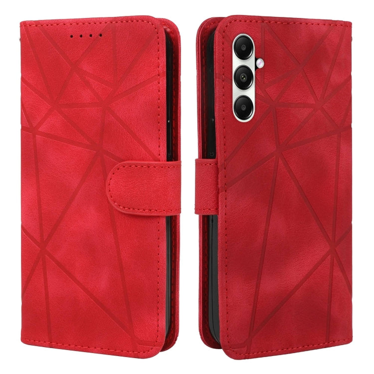 For Samsung Galaxy S24+ / S25+ 5G Skin Feel Geometric Lines Leather Phone Case(Red) - Galaxy S24+ 5G Cases by buy2fix | Online Shopping UK | buy2fix