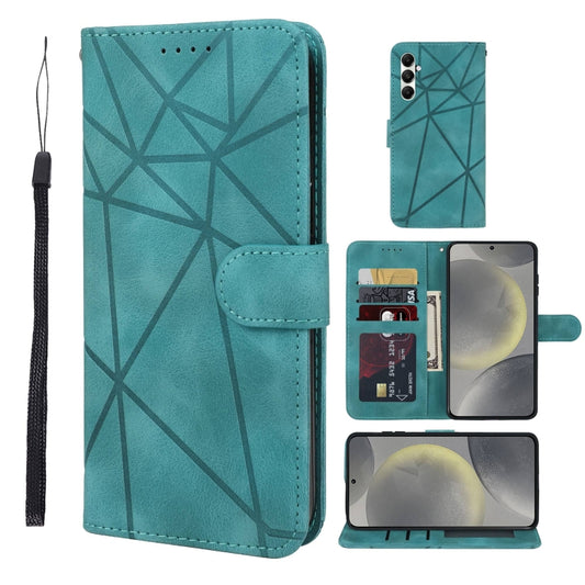 For Samsung Galaxy S24+ / S25+ 5G Skin Feel Geometric Lines Leather Phone Case(Green) by buy2fix