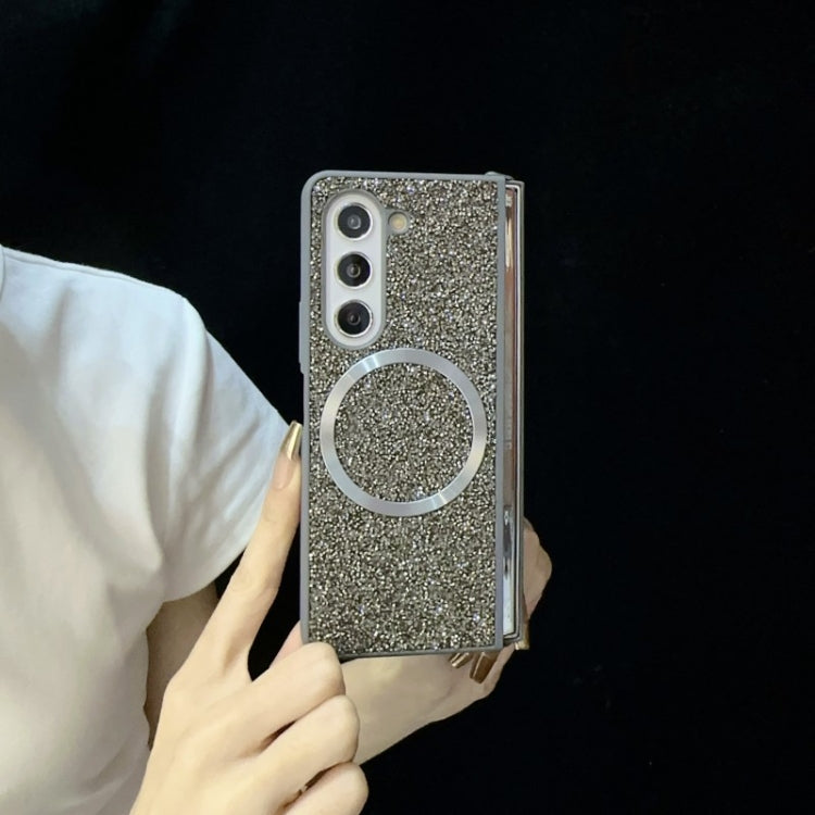 For Samsung Galaxy Z Fold4 Glitter MagSafe PC Phone Case(Silver) - Galaxy Z Fold4 5G Cases by buy2fix | Online Shopping UK | buy2fix