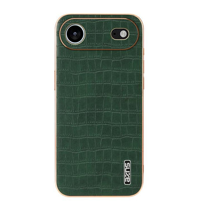 For iPhone 17 Air AZNS Electroplated Frame Crocodile Texture Full Coverage Phone Case(Green) - iPhone 17 Air Cases by AZNS | Online Shopping UK | buy2fix