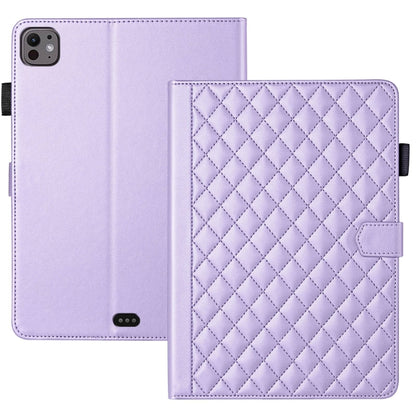 For iPad Pro 13 2025 / 2024 Rhombus Lattice Leather Smart Tablet Case(Purple) by buy2fix