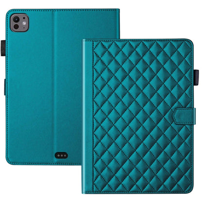 For iPad Pro 13 2025 / 2024 Rhombus Lattice Leather Smart Tablet Case(Dark Green) by buy2fix