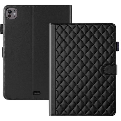 For iPad Pro 13 2025 / 2024 Rhombus Lattice Leather Smart Tablet Case(Black) by buy2fix