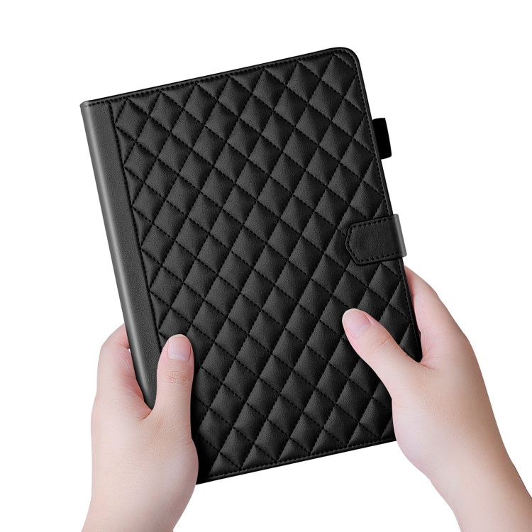 For iPad Pro 13 2025 / 2024 Rhombus Lattice Leather Smart Tablet Case(Black) by buy2fix