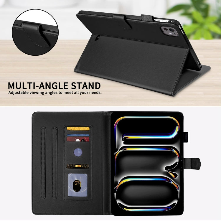 For iPad Pro 13 2025 / 2024 Rhombus Lattice Leather Smart Tablet Case(Black) by buy2fix