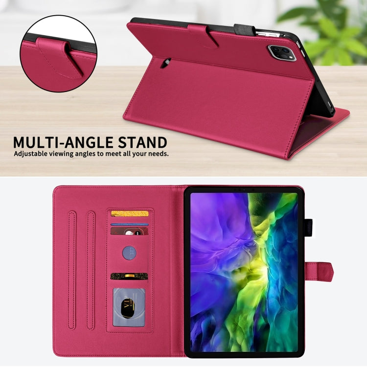 For iPad Pro 12.9 2022 / 2021 / 2020 Rhombus Lattice Leather Smart Tablet Case(Red) - iPad Pro 12.9 (2022/2021) Cases by buy2fix | Online Shopping UK | buy2fix