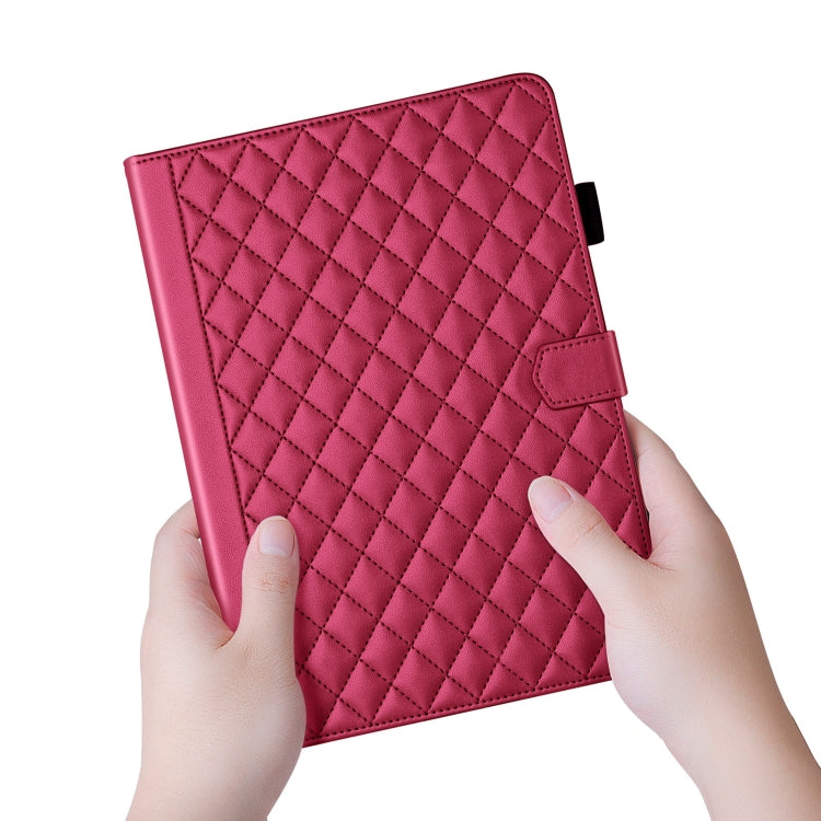 For iPad Pro 11 2022 / 2021 / 2020 Rhombus Lattice Leather Smart Tablet Case(Red) - iPad Pro 11 (2022/2021) Cases by buy2fix | Online Shopping UK | buy2fix