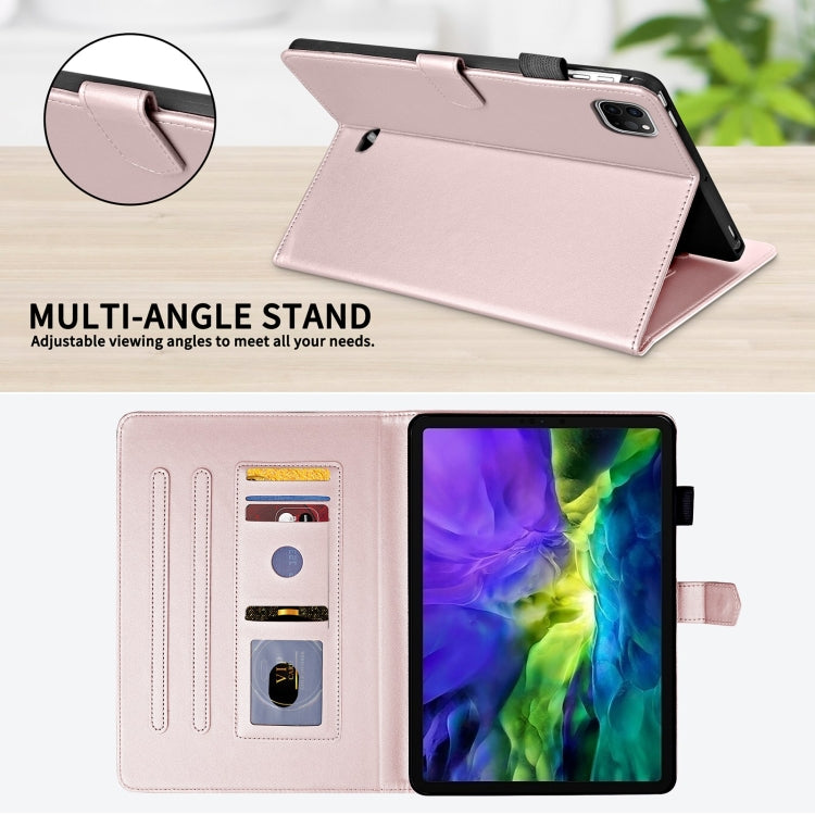 For iPad Pro 11 2022 / 2021 / 2020 Rhombus Lattice Leather Smart Tablet Case(Rose Gold) - iPad Pro 11 (2022/2021) Cases by buy2fix | Online Shopping UK | buy2fix