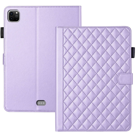 For iPad Pro 11 2022 / 2021 / 2020 Rhombus Lattice Leather Smart Tablet Case(Purple) - iPad Pro 11 (2022/2021) Cases by buy2fix | Online Shopping UK | buy2fix