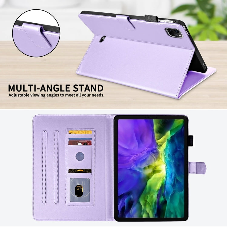 For iPad Pro 11 2022 / 2021 / 2020 Rhombus Lattice Leather Smart Tablet Case(Purple) - iPad Pro 11 (2022/2021) Cases by buy2fix | Online Shopping UK | buy2fix