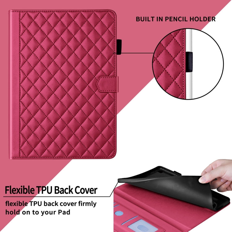 For iPad 2025 / 2022 Rhombus Lattice Leather Smart Tablet Case(Red) - iPad 2025 / 2022 Cases by buy2fix | Online Shopping UK | buy2fix