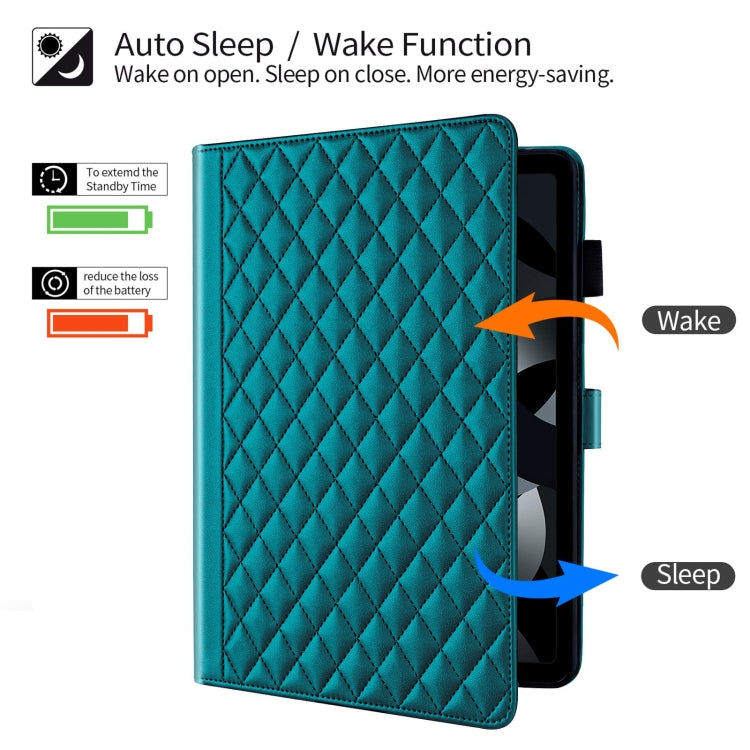 For iPad 2025 / 2022 Rhombus Lattice Leather Smart Tablet Case(Dark Green) - iPad 2025 / 2022 Cases by buy2fix | Online Shopping UK | buy2fix