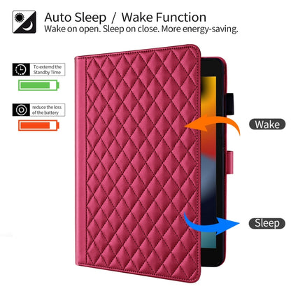 For iPad 10.2 2021 / 2020 / 10.5  Rhombus Lattice Leather Smart Tablet Case(Red) - iPad 10.2 Cases by buy2fix | Online Shopping UK | buy2fix