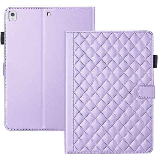 For iPad 10.2 2021 / 2020 / 10.5  Rhombus Lattice Leather Smart Tablet Case(Purple) - iPad 10.2 Cases by buy2fix | Online Shopping UK | buy2fix