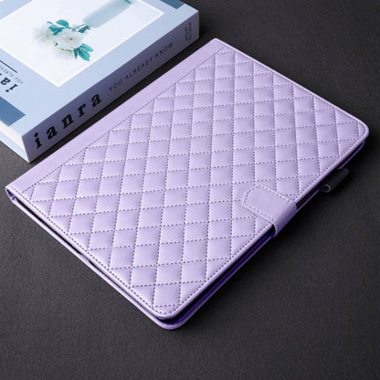 For iPad 10.2 2021 / 2020 / 10.5  Rhombus Lattice Leather Smart Tablet Case(Purple) - iPad 10.2 Cases by buy2fix | Online Shopping UK | buy2fix