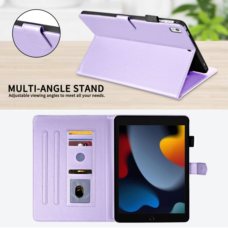 For iPad 10.2 2021 / 2020 / 10.5  Rhombus Lattice Leather Smart Tablet Case(Purple) - iPad 10.2 Cases by buy2fix | Online Shopping UK | buy2fix