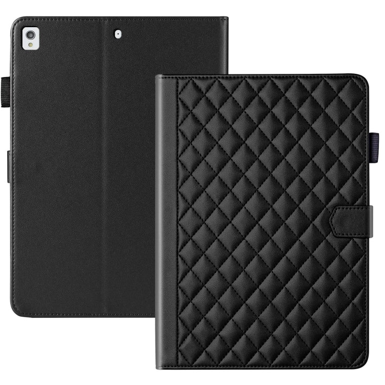 For iPad 10.2 2021 / 2020 / 10.5  Rhombus Lattice Leather Smart Tablet Case(Black) - iPad 10.2 Cases by buy2fix | Online Shopping UK | buy2fix