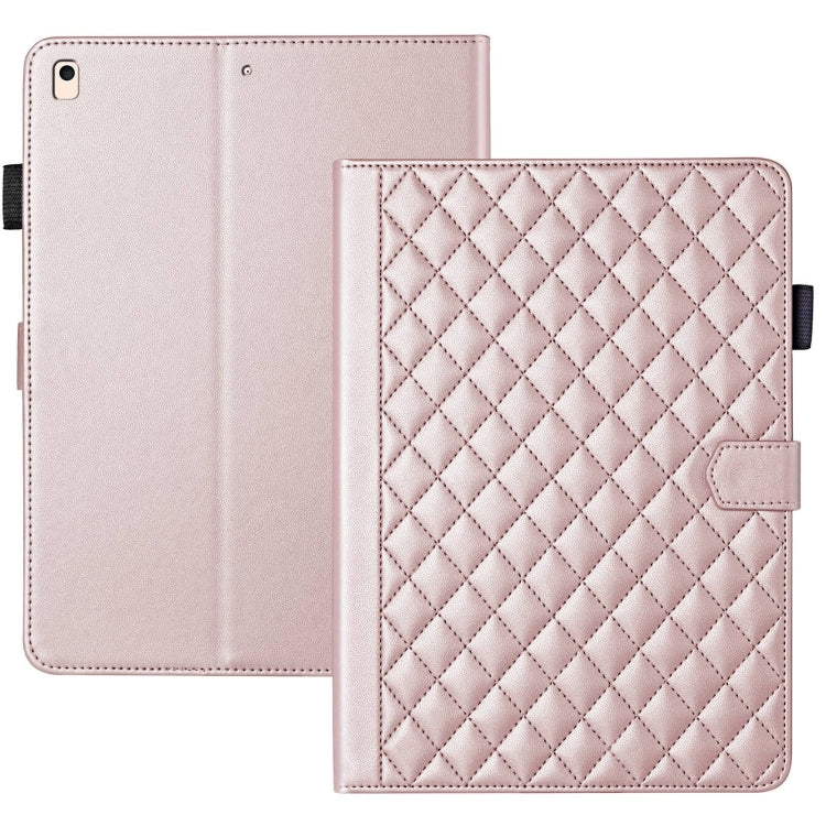For iPad Air / Air 2 / 9.7 2017 / 2018 Rhombus Lattice Leather Smart Tablet Case(Rose Gold) - iPad 9.7 (2018) & (2017) Cases by buy2fix | Online Shopping UK | buy2fix