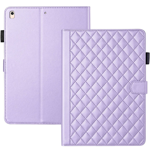 For iPad Air / Air 2 / 9.7 2017 / 2018 Rhombus Lattice Leather Smart Tablet Case(Purple) - iPad 9.7 (2018) & (2017) Cases by buy2fix | Online Shopping UK | buy2fix