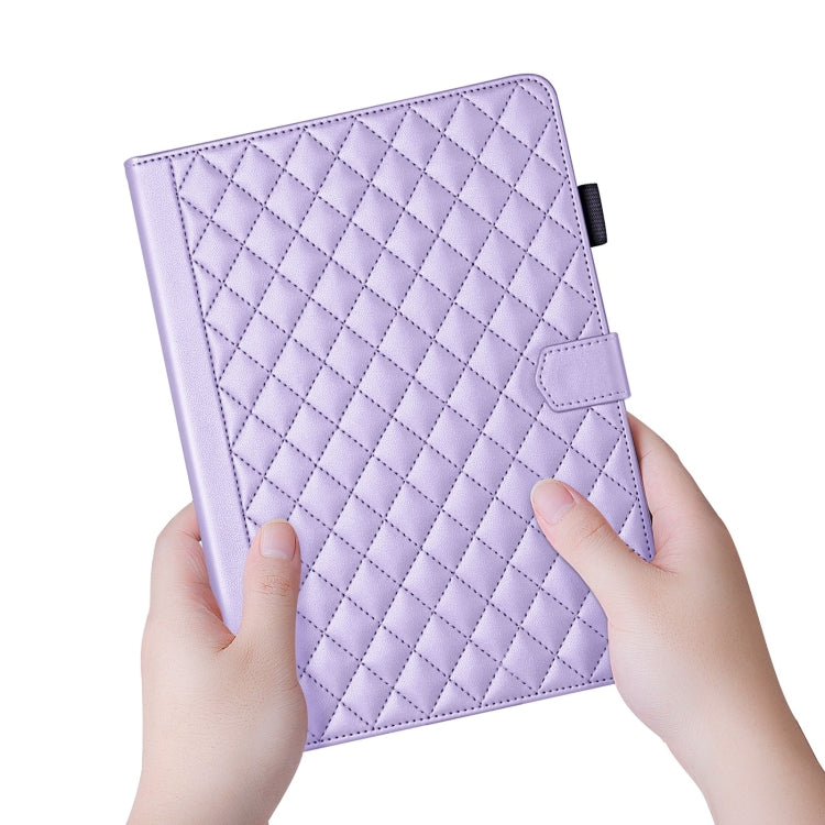 For iPad Air / Air 2 / 9.7 2017 / 2018 Rhombus Lattice Leather Smart Tablet Case(Purple) - iPad 9.7 (2018) & (2017) Cases by buy2fix | Online Shopping UK | buy2fix