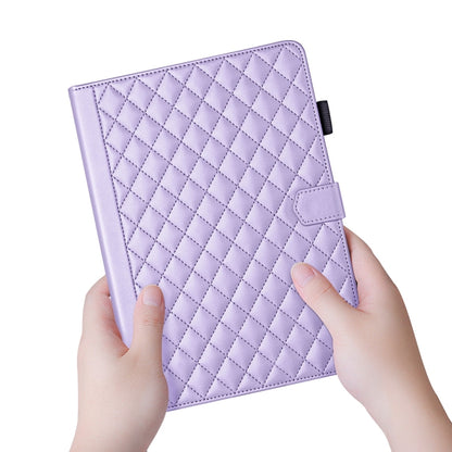 For iPad Air / Air 2 / 9.7 2017 / 2018 Rhombus Lattice Leather Smart Tablet Case(Purple) - iPad 9.7 (2018) & (2017) Cases by buy2fix | Online Shopping UK | buy2fix