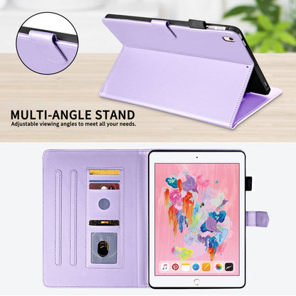 For iPad Air / Air 2 / 9.7 2017 / 2018 Rhombus Lattice Leather Smart Tablet Case(Purple) - iPad 9.7 (2018) & (2017) Cases by buy2fix | Online Shopping UK | buy2fix