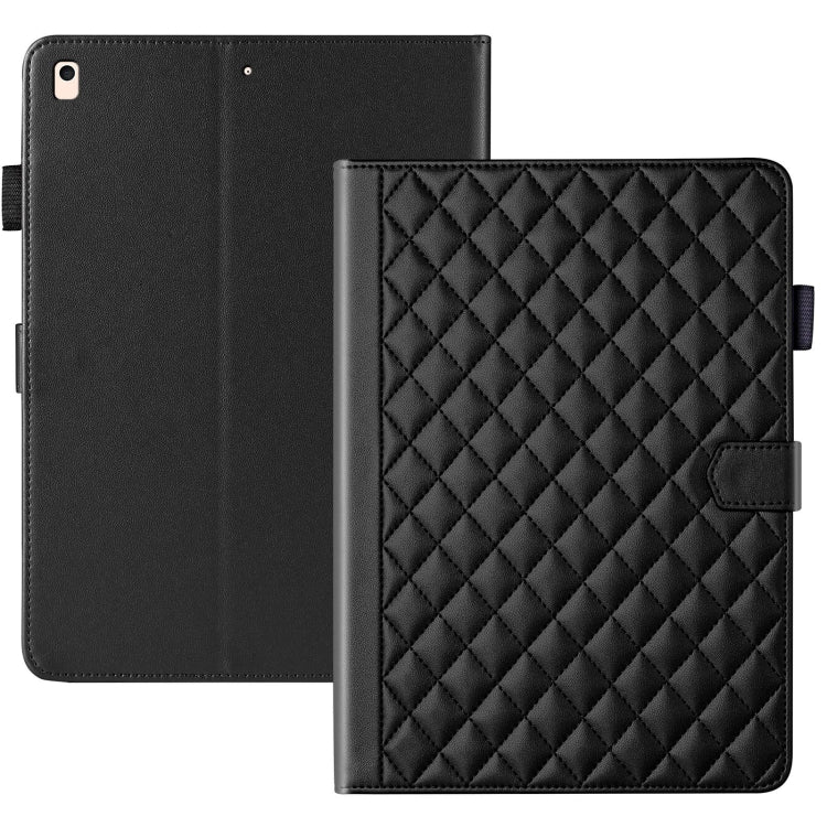 For iPad Air / Air 2 / 9.7 2017 / 2018 Rhombus Lattice Leather Smart Tablet Case(Black) - iPad 9.7 (2018) & (2017) Cases by buy2fix | Online Shopping UK | buy2fix