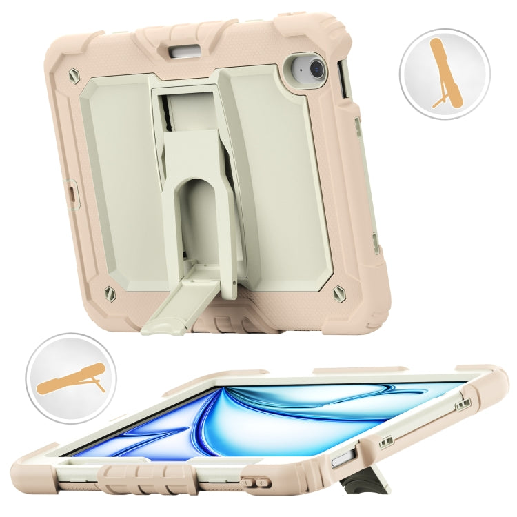 For iPad Air 11 2024 Silicone Hydric PC Tablet Case with Shoulder Strap & Holder(Rose Gold) - iPad Air 11 2024 Cases by buy2fix | Online Shopping UK | buy2fix